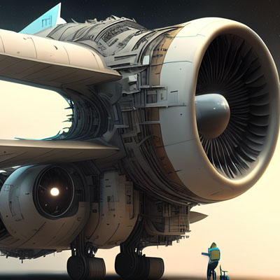檢查飛機發(fā)動機